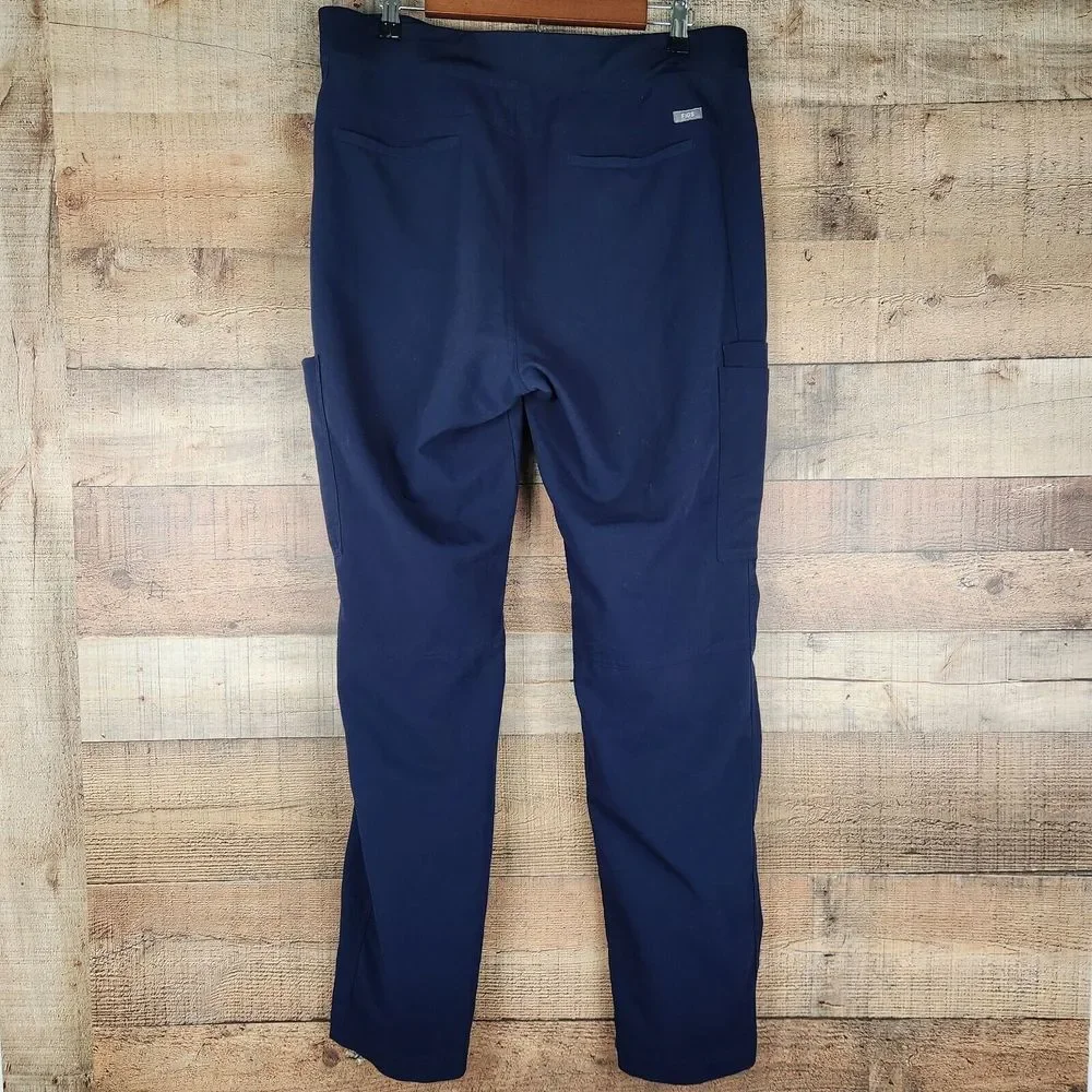 Figs Axim Mens XL Blue 7 Pockets Medical Scrub Pants Athletic Waistband Drawcord